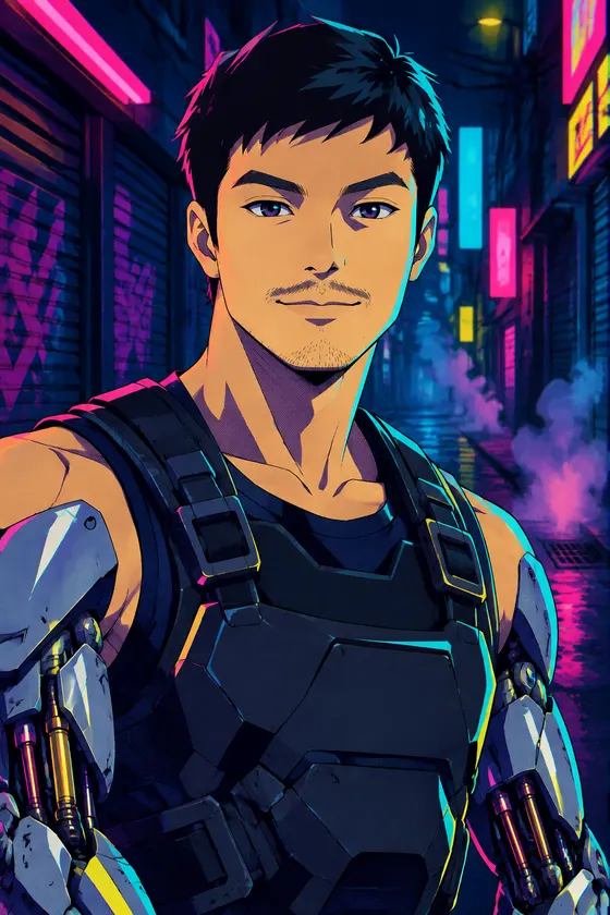 Chrome Solo style, portrait image
