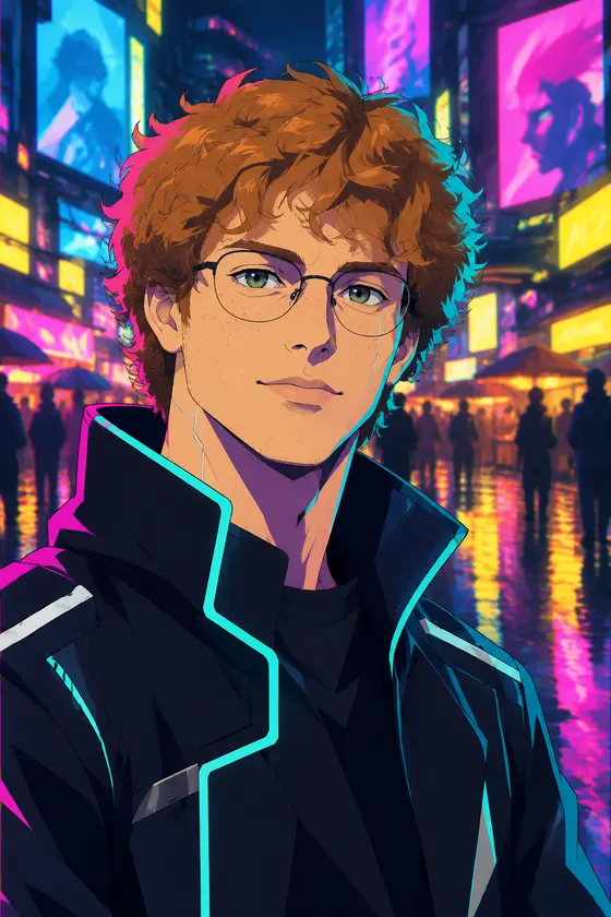 Neon Street Kid style, portrait image