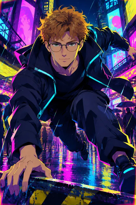 Neon Street Kid style, action image