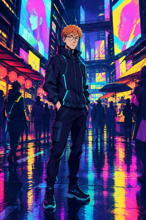 Neon Street Kid style, street image