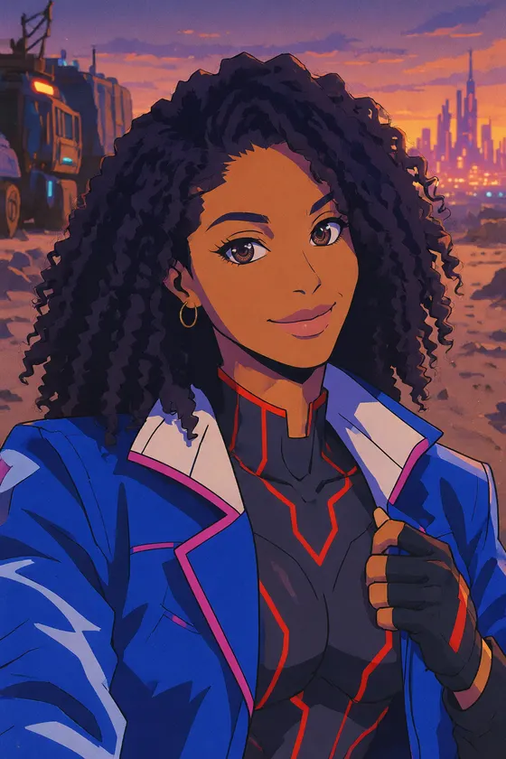 Nomad Netrunner style, portrait image