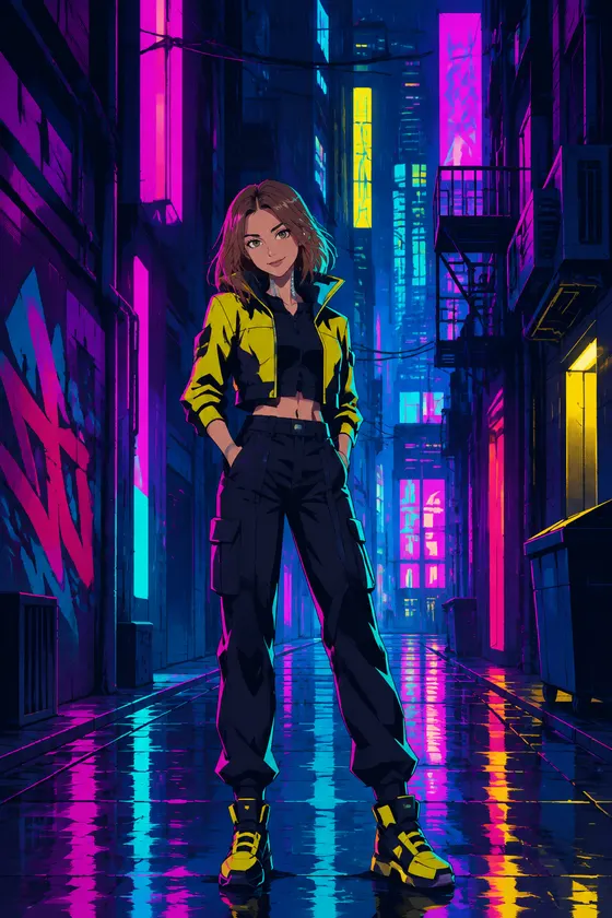 Sandevistan Rush style, street image
